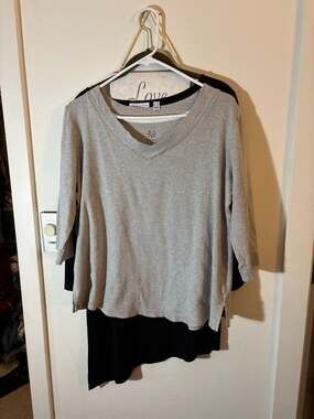 Isaac Mizrahi Live! Women's Essentials Pima Cotton V-Neck Top Heather Gray